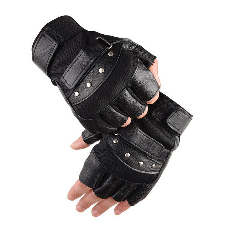 Workout Glove Gym - Męskie pół palca skórzane rękawiczki do